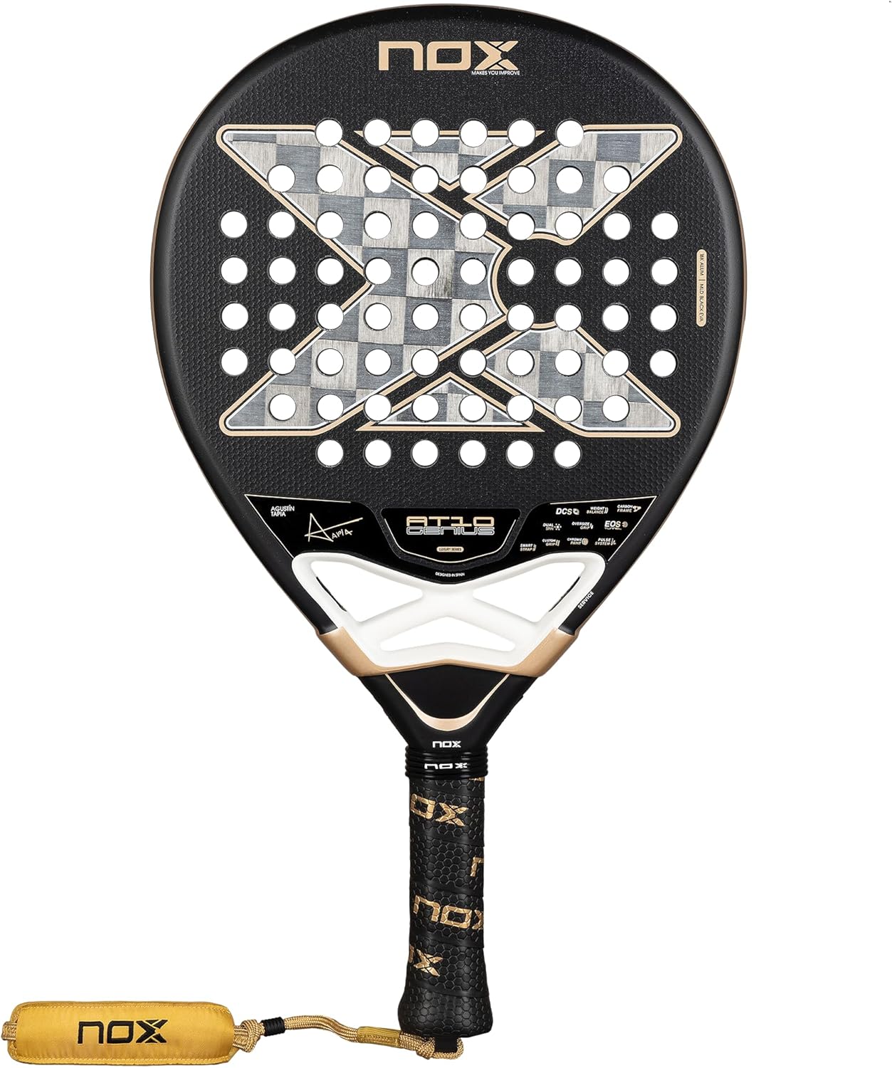 PALETA DE PADEL NOX AT10 GENIUS 18K ALUM 2026 AGUSTIN TAPIA