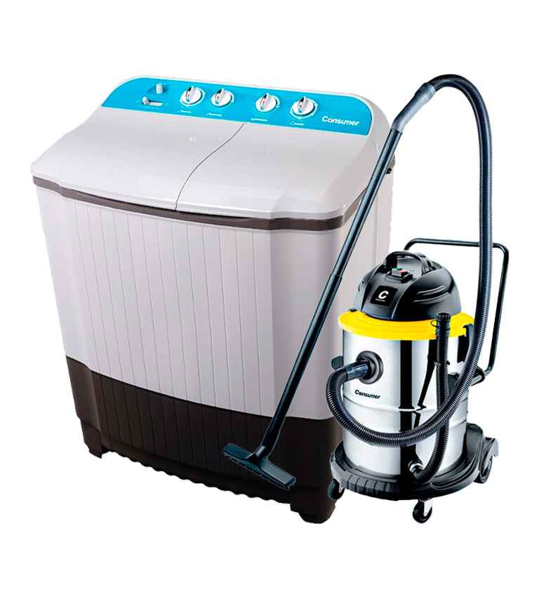 LAVARROPA DOBLE TANQUE 10KG + ASPIRADORA DE 50LTS consumer