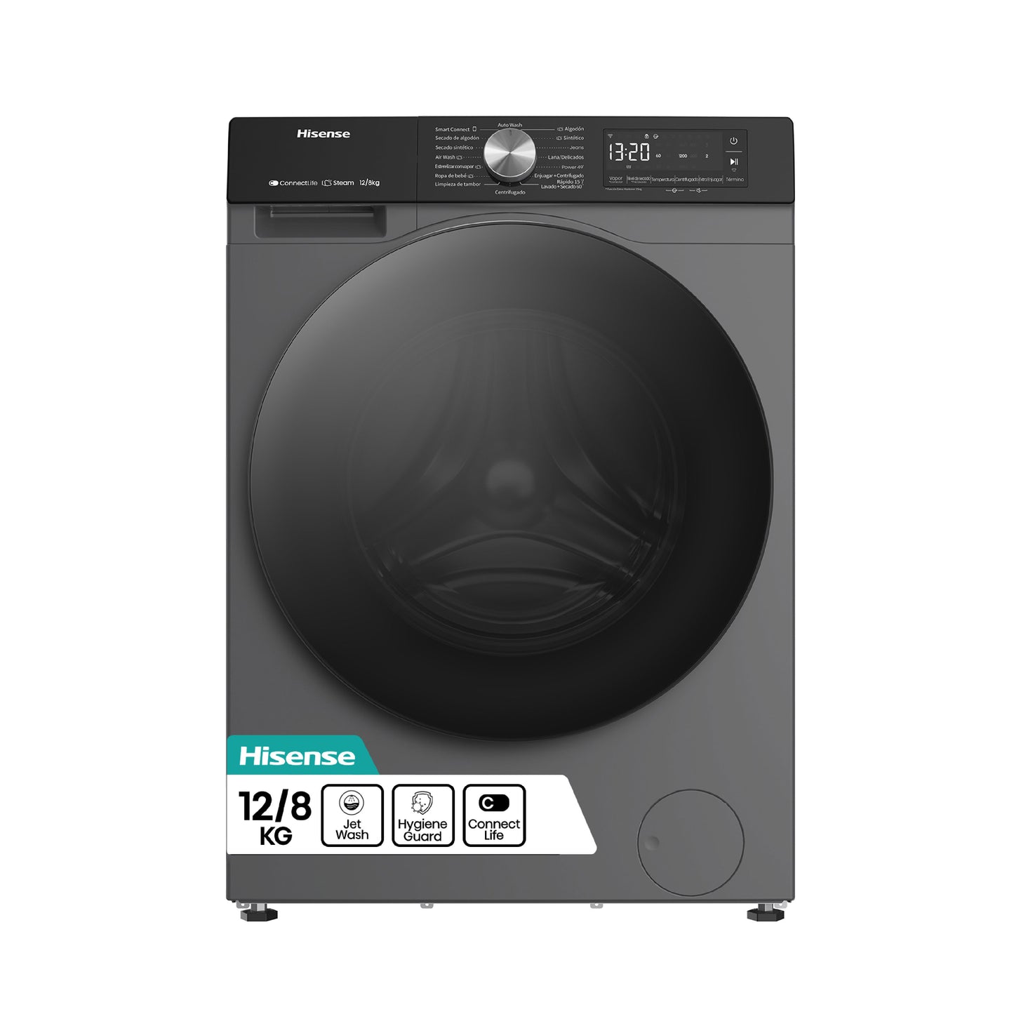 LAVASECARROPAS HISENSE WD3Q1242BT CARGA FRONTAL/12KG/GRIS 220V/50HZ
