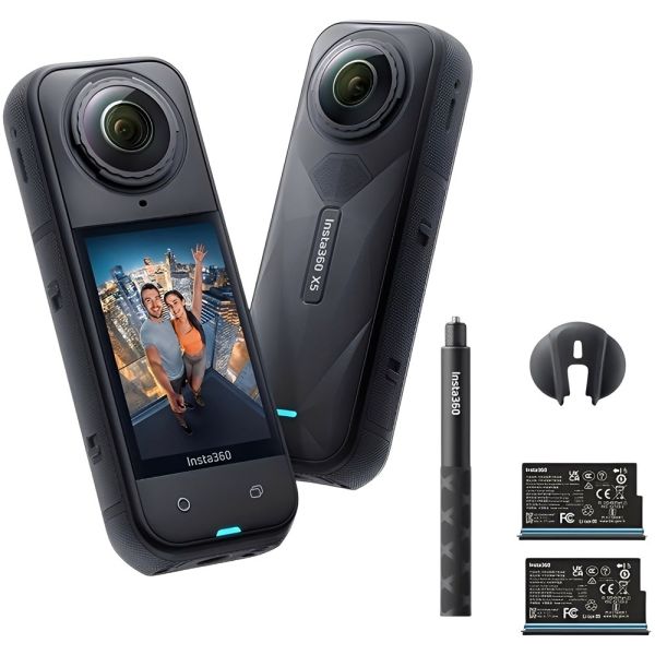 Cámara de Acción Insta360 X5 CINSAAHA Starter Bundle - 72MP - 8K - Resistente al Agua - Negro