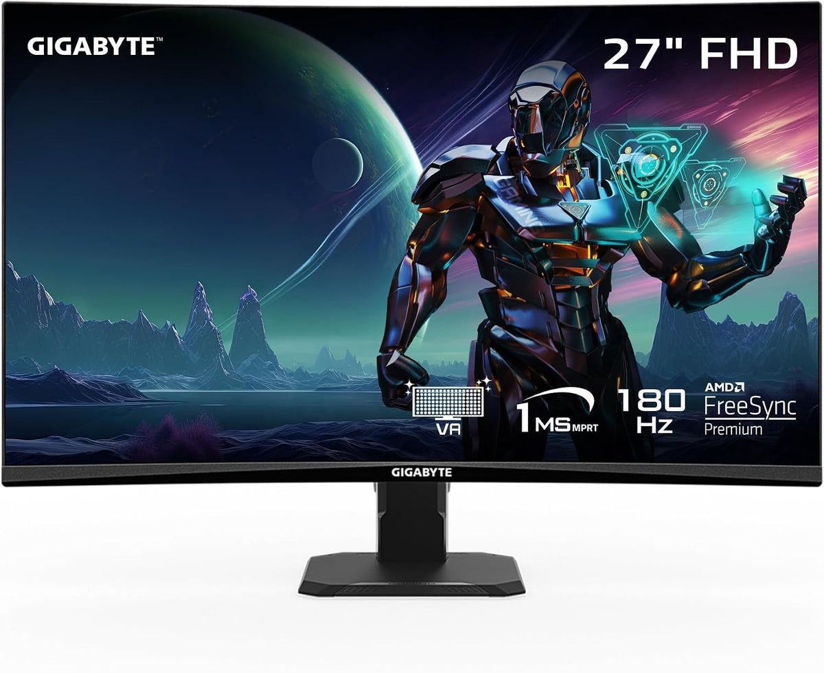 MONITOR 27" GIGABYTE GS27FC CURVED IPS FHD 1MS/180HZ/1500R/HDMI/DP