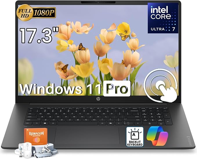 Notebook HP 17-DF0575CL ULTRA7-355 16G/1T SSD/17.3"FHD/W11/Negro