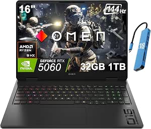 Notebook HP 16-AP1023DX R9-8940HX 16GB/1T SSD/16"2.5/W11/RTX5060 8GB