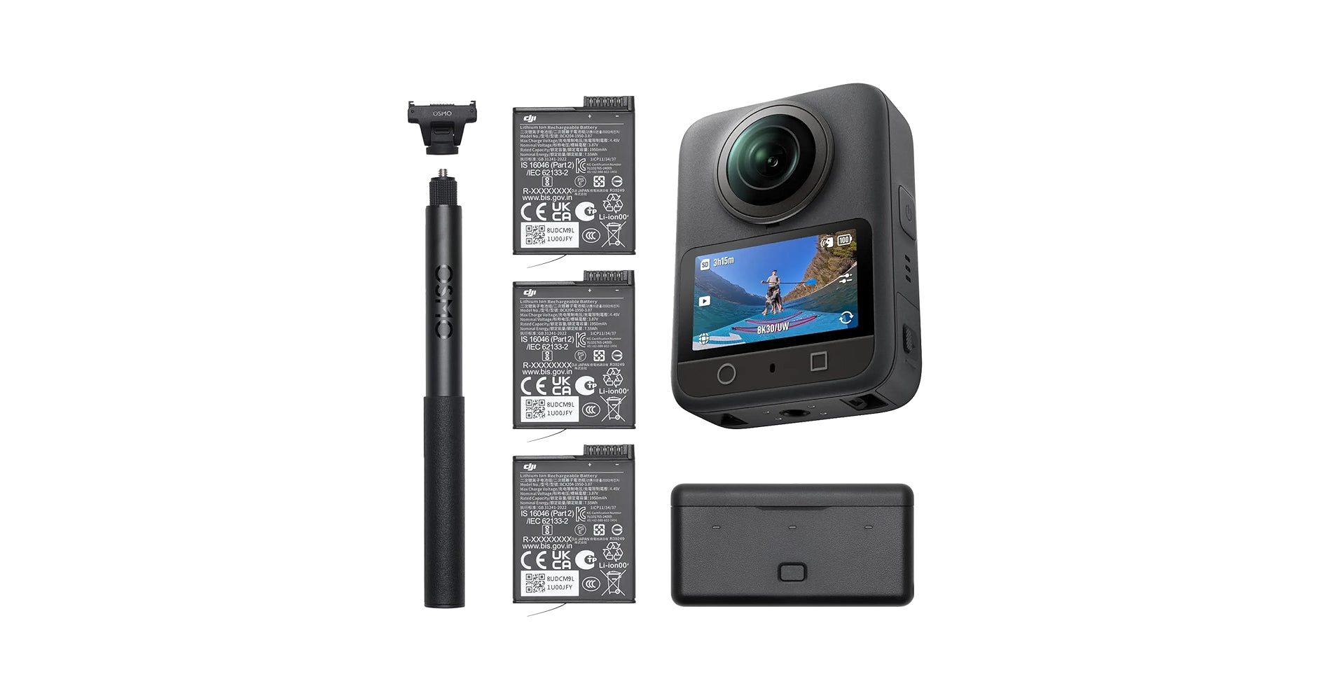 Cámara de Acción DJI Osmo 360 Adventure Combo - 120MP - 8K - Resistente al Agua - Negro