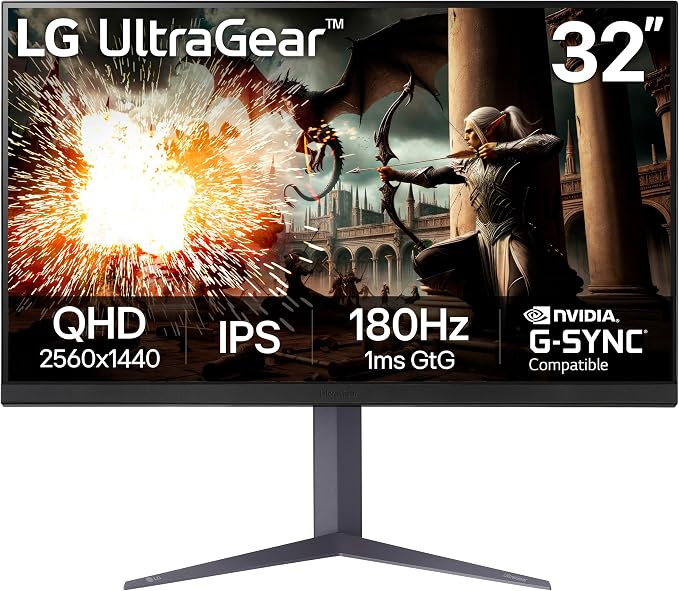 MONITOR 32" LG ULTRAGEAR 32GS75Q-B 180HZ/QHD/1MS/2XHDMI/DP