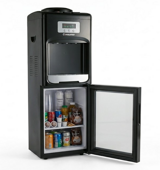 DISPENSER DE PIE C/HELADERA NEGRO consumer